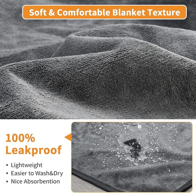 Washable Dog Pee Pads 24x36 2Pack Reusable, Absorb Dog Mats Non-Slip - Image 2
