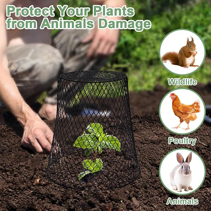 10 Pcs Chicken Wire Cloche Plant Covers Garden Netting Metal Heavy Duty Plant - Image 6