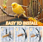 Bird Perch Platform Stand Wooden Parrot Perch Corner 6.7 Inches Fan Shape - Image 3