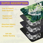 Tropical Palm Leaves Pet Feeding Mat, Absorbent Quick-Dry Dog Cat Bowl Mat - Image 3