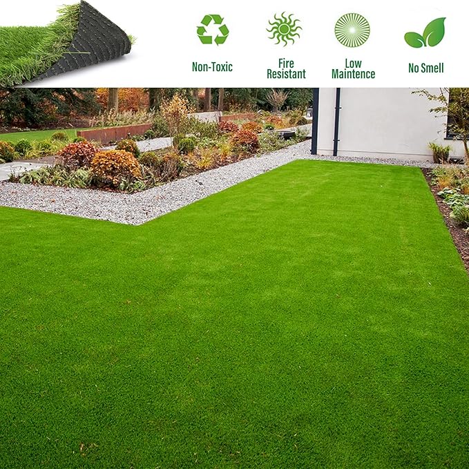 Artificial Grass Rug Outdoor Indoor 2FTX49FT Fake Grass Carpet Green Synthetic - Image 7