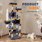 DUMOS Tall 71 inch Cat Tree Tower, Large Multi Level Cat Climbing Tower - Image 2