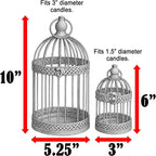 Vela Lanterns Bird Cage Decor Candle Holder Lantern Decorative Wedding Table - Image 11