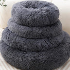 Super Soft Donut Cat Bed and Dog Bed Round Plush Pet Cushion Fluffy Rabbit Cave - Image 5