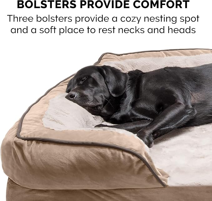 Furhaven Orthopedic Dog Bed for Large/Medium Dogs w/ Removable Bolsters & - Image 12