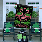 Dyrenson Happy St Patricks Day Flamingo 28 x 40 House Flag Double Sided - Image 6