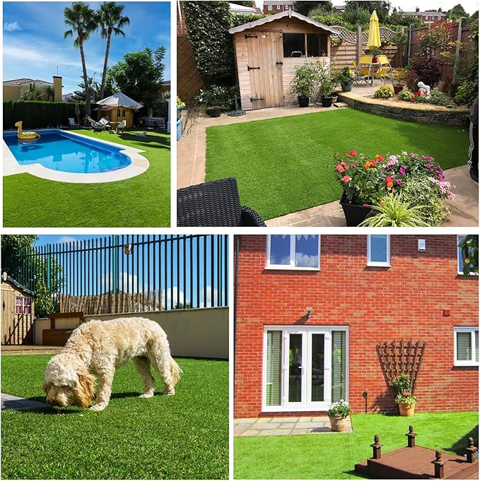 Artificial Grass Rug Outdoor Indoor 4FTX65FT Fake Grass Carpet Green Synthetic - Image 8