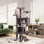 BestPet | 54" Cat Tree Tower | Purple Gray | Sturdy, Hanging Cat Toys, - Image 2