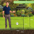 Decorative Garden Fence 24in x20ft, 10 Pack No Dig Fence Animal Barrier - Image 2