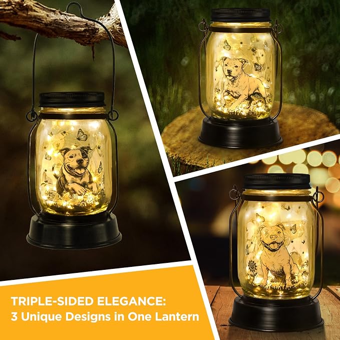 Pit Bull Gifts for Women/Men Pit Bull Solar Lanterns Mom Birthday Pibble Dog - Image 2