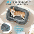 Cute Dog Bed for Extra Large Dogs, XL Washable Soft Plush Furry Calming Dog Bed - Image 5
