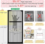 Lumizone Extra Tall Pet Gate 55.12" High Pressure Mounted 63.39"-67.90" Extra - Image 4