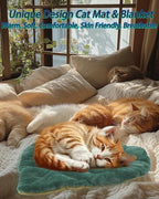 Cat Mat Self Warming Cat Bed 26"x20" Leaf Shaped Cotton Soft Warm Pet Pad - Image 5