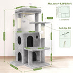 Globlazer Cat Tree Tower for Indoor Cats, 50-inch Adult Cat Tree House for - Image 6