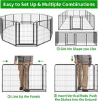 Dog Playpen Outdoor Extra Wide 12 Piece Panels Heavy Duty Anti-Rust - Image 8
