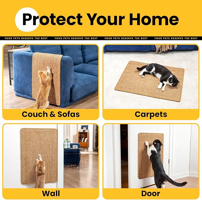 Cat Scratcher Mat, Natural Sisal Cat Scratch Pad - Image 2