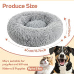 Cat Bed - Calming Cat Bed for Small Kittens Donut Washable Round for Indoor - Image 2