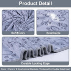 Dono 1 Pack 3 Dog Blankets, Soft Fluffy Fleece Pet Blanket Warm Sleep Mat Paw - Image 5