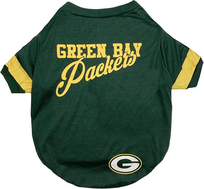 Pets First NFL Green Bay Packers T-Shirt Dogs & Cats, Medium. Football Dog by PETSFIRST
