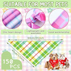 100 Pcs Spring Dog Bandanas Bulk Pet Bibs Colorful Triangle Scarf Pet Bandanas - Image 3