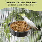 Medium+Large Bird Feeding Dish Cups, Parrot Food Bowl Cage - Image 4