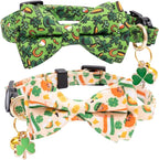 Faygarsle 2 Pack St Patrick's Day Cat Collar Cute Trefoil Gold Coin Printed by Faygarsle
