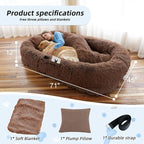 Human Dog Bed, Washable Faux Fur Pet Bed - Image 5
