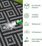 GENIMO 8' Round Outdoor Rug for Patios Clearance, Reversible Plastic Straw Rugs - Image 5