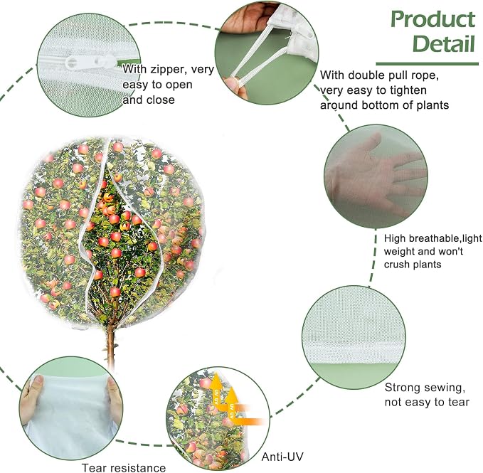 10 x 10ft Extra Large Fruits Tree Netting, Garden Mesh Insect Tree Cover - Image 4