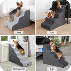 Dog Stairs for High Beds with Tunnel, 5-Step Dog Steps for Small Dogs and Cats - Image 6