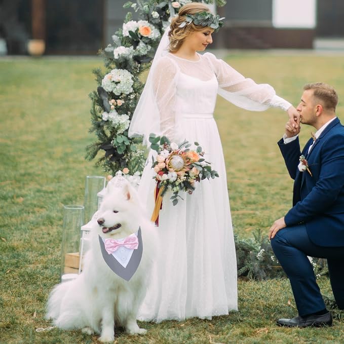 ADOGGYGO Formal Dog Tuxedo Wedding Pet Bandana Collar - Image 2