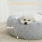 WNPETHOME Calming Dog Bed Cat Bed Donut, Faux Fur Pet Bed Self-Warming Donut - Image 4