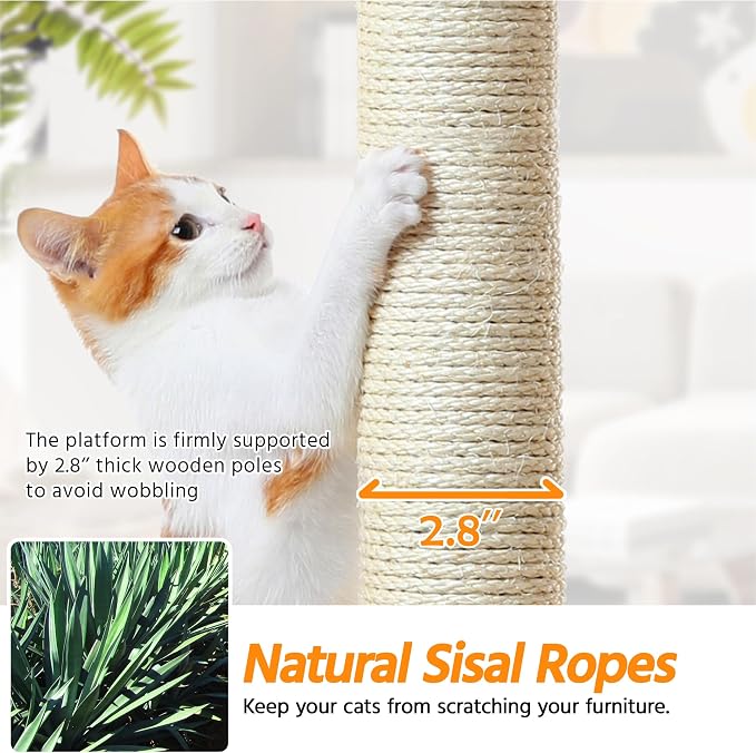 Yaheetech Multi-Level Cat Trees Cat Towers 79in Cat Tree - Image 6
