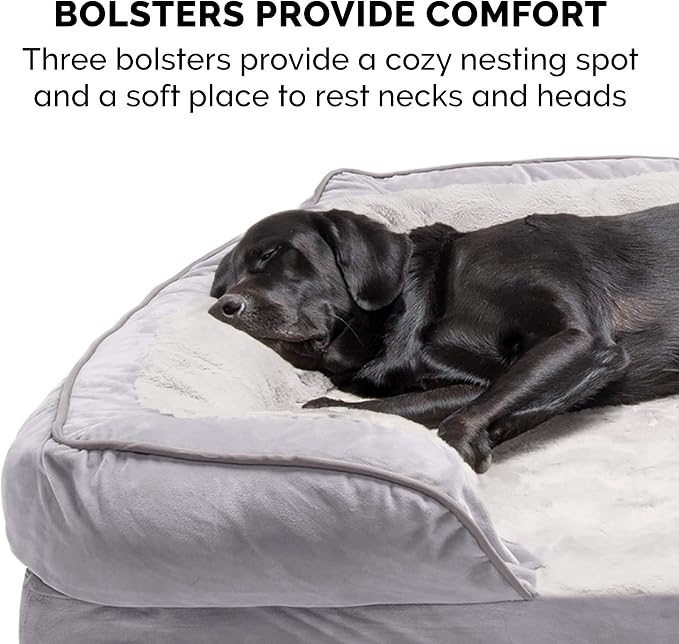 Furhaven Orthopedic Dog Bed for Large Dogs w/ Removable Bolsters & Washable - Image 12