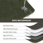Plush Dog Bed for Medium Dogs, Waterproof Dog Crate Mat Orthopedic Egg Crate - Image 5