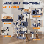 Large Cat Tree 71 Inch, Sisal Scratching Posts and Hammock, Pet Play House - Image 4