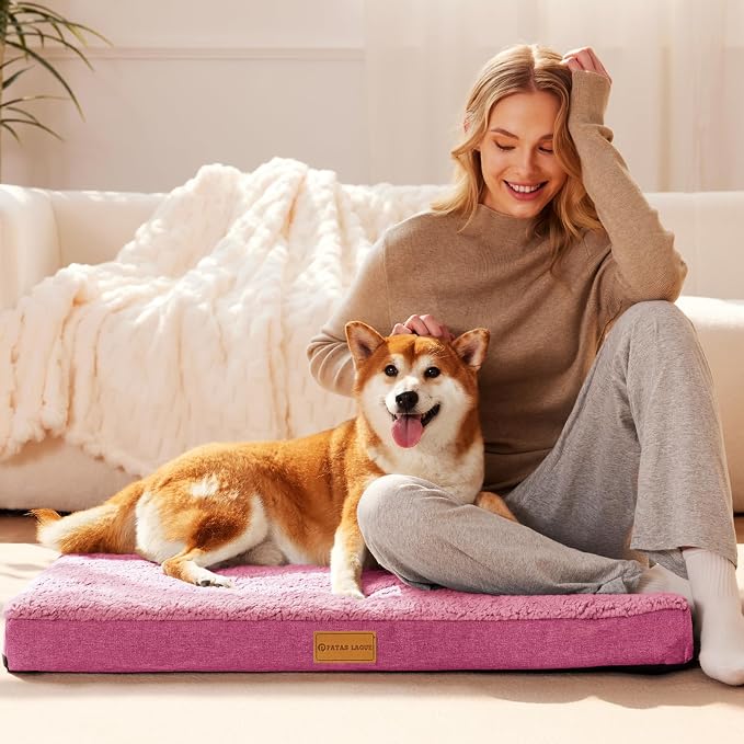 Patas Lague Orthopedic Dog Bed Large Sized Dog 36''X24'', Soft Waterproof Egg - Image 2