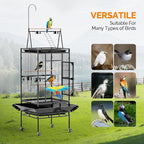 VINGLI 83 Inch Bird Cage with Play Top, Large Wrought Iron Bird Cage with Wheels - Image 7