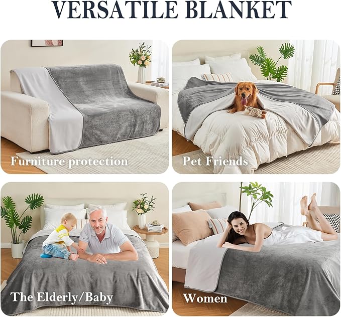 Waterproof Blanket 80"x90" for Adults, Reversible Waterproof Bed Cover for Dogs - Image 3