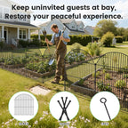 10Pcs No Dig Garden Fence, 40in/24ft Rustproof Metal Dog Fence Outdoor - Image 6