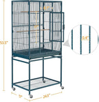 Yaheetech 54inch Metal Large Parrot Parakeet Flight Bird Cage w/Rolling Stand - Image 3