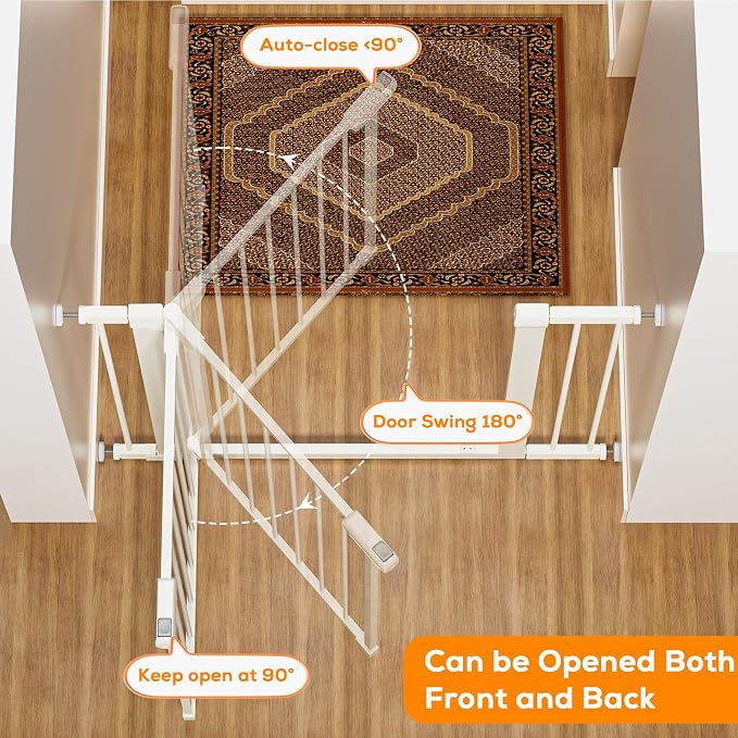 29.5-59.8" Magnetic Baby Gate for Stairs, Baby Safety Essentials, Auto Close - Image 5