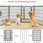 Dog Playpen, 32inch 10 Panels Outdoor Dog Fence Indoor Dog Pen Anti-Rust Pet - Image 7
