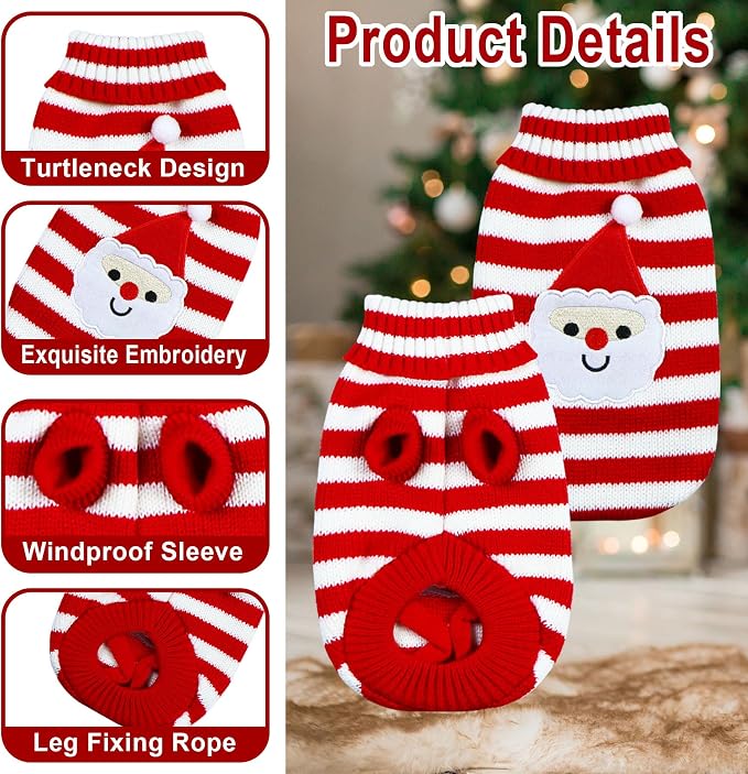 Cat Dog Christmas Sweater Pet Winter Warm Coat Pajamas Small Dog Sweaters - Image 4