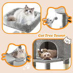 DUMOS Small 44 Inch Cat Tree Tower, Cat Climbing Tower - Image 6