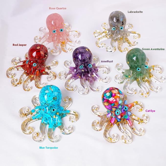 Octopus Decor Aquarium Amethyst Gravel Decorative Resin Glass - Image 3