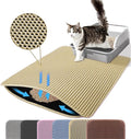 Extra Large Cat Litter Mat, 30x22 Inches Honeycomb Double Layer Cat Litter by Petinstinct