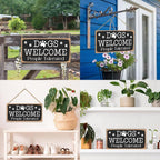 Dog Welcome People Tolerated Dog Lover Rustic Wooden Hanging Sign Decor - Image 3