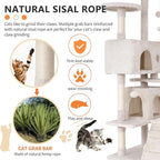 70 Inch Beige Cat Tree, Tall Cat Tower - Image 3