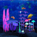 Lpraer 4 Pack Glow Aquarium Decorations Branch Coral Reef Mushroom Seaweed - Image 7